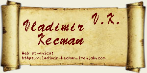 Vladimir Kecman vizit kartica